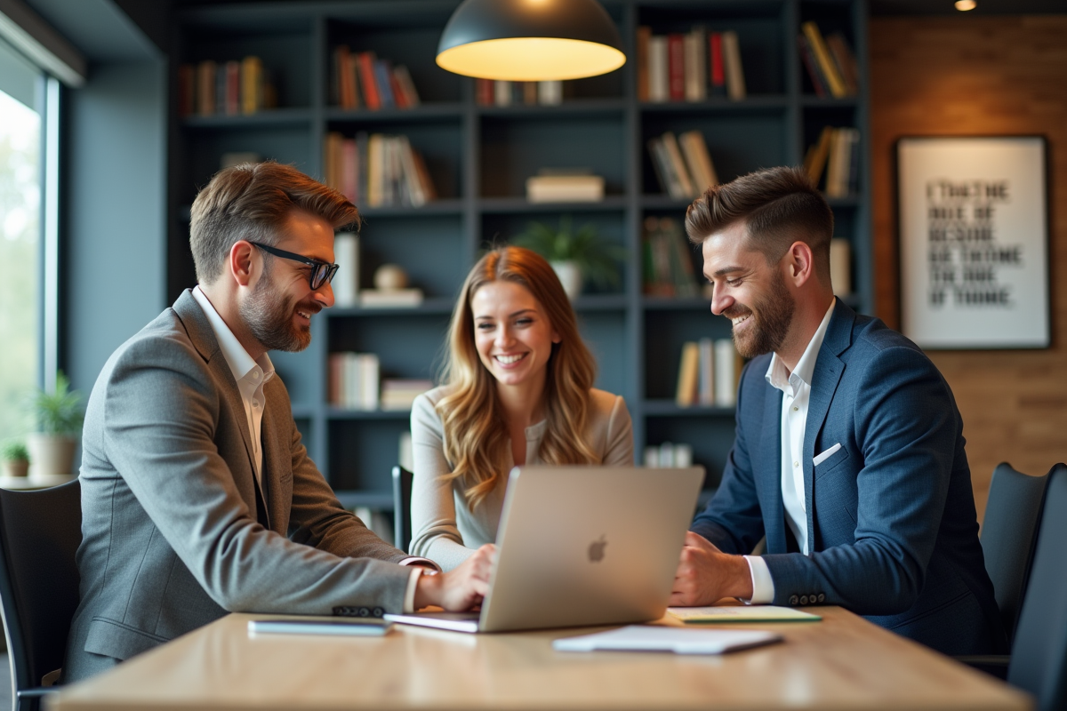 Equipe diversifiee en réunion dans un espace moderne