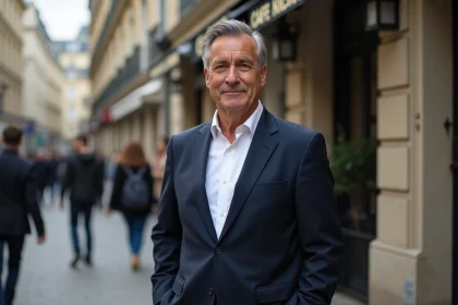 Homme d'âge moyen en costume à Paris